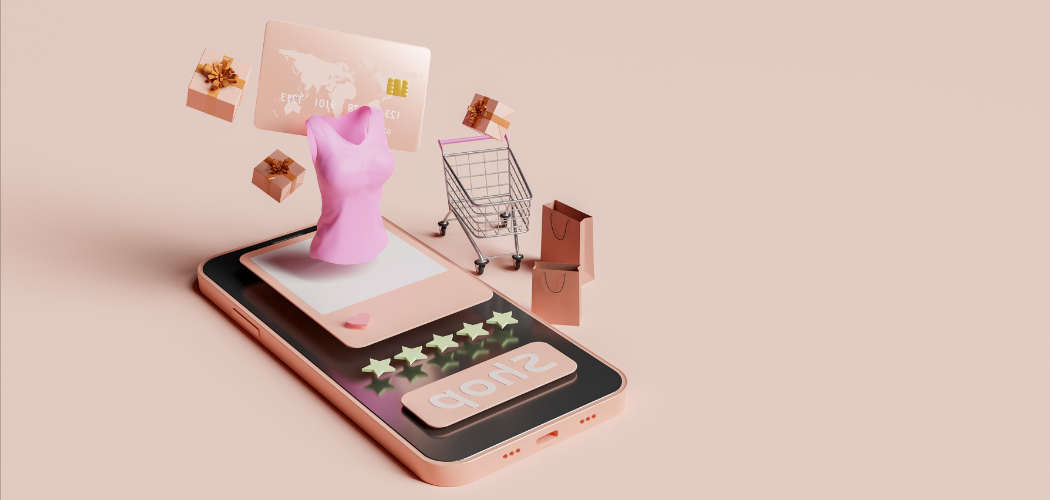 phone and credit card on pink background