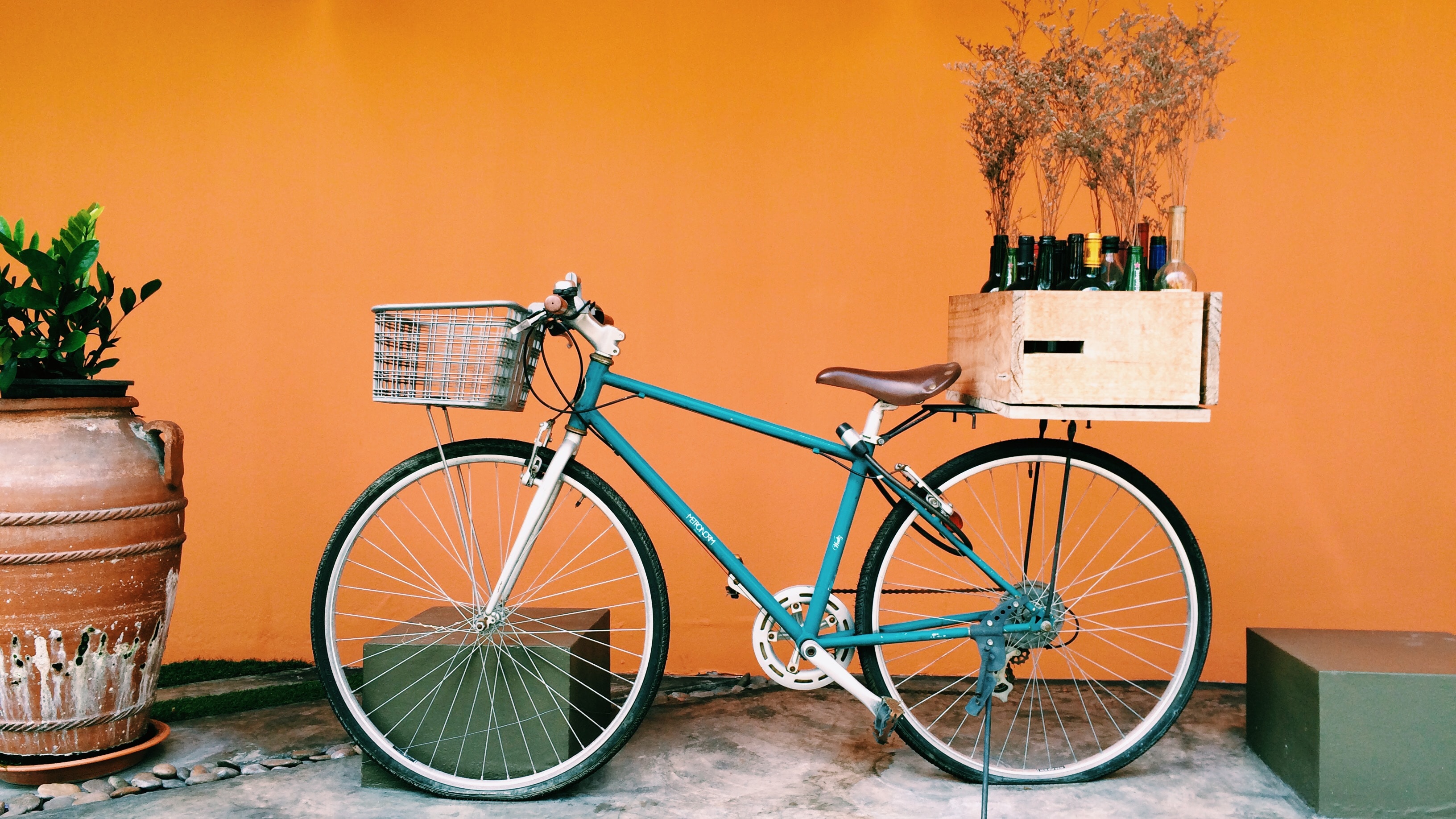 blue delivery bike